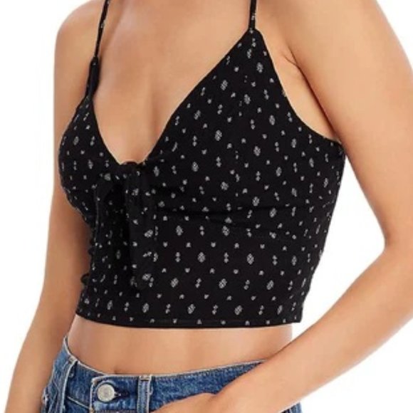 Aqua Tops - AQUA Women's Black White Cropped Tank Camisole Top - Large - NWT